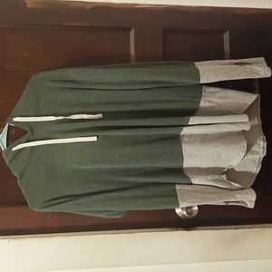 VYNCS Women's Stylish Long Sleeve Striped Hoodie Top (Green, Large)